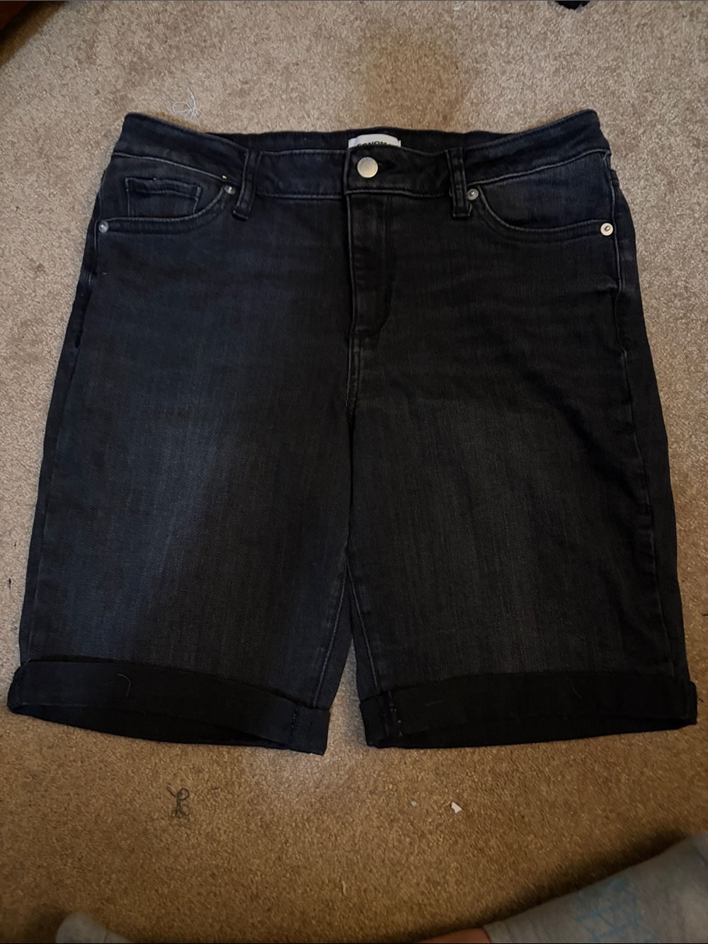 Classic Black Denim Women's Burmuda Shorts